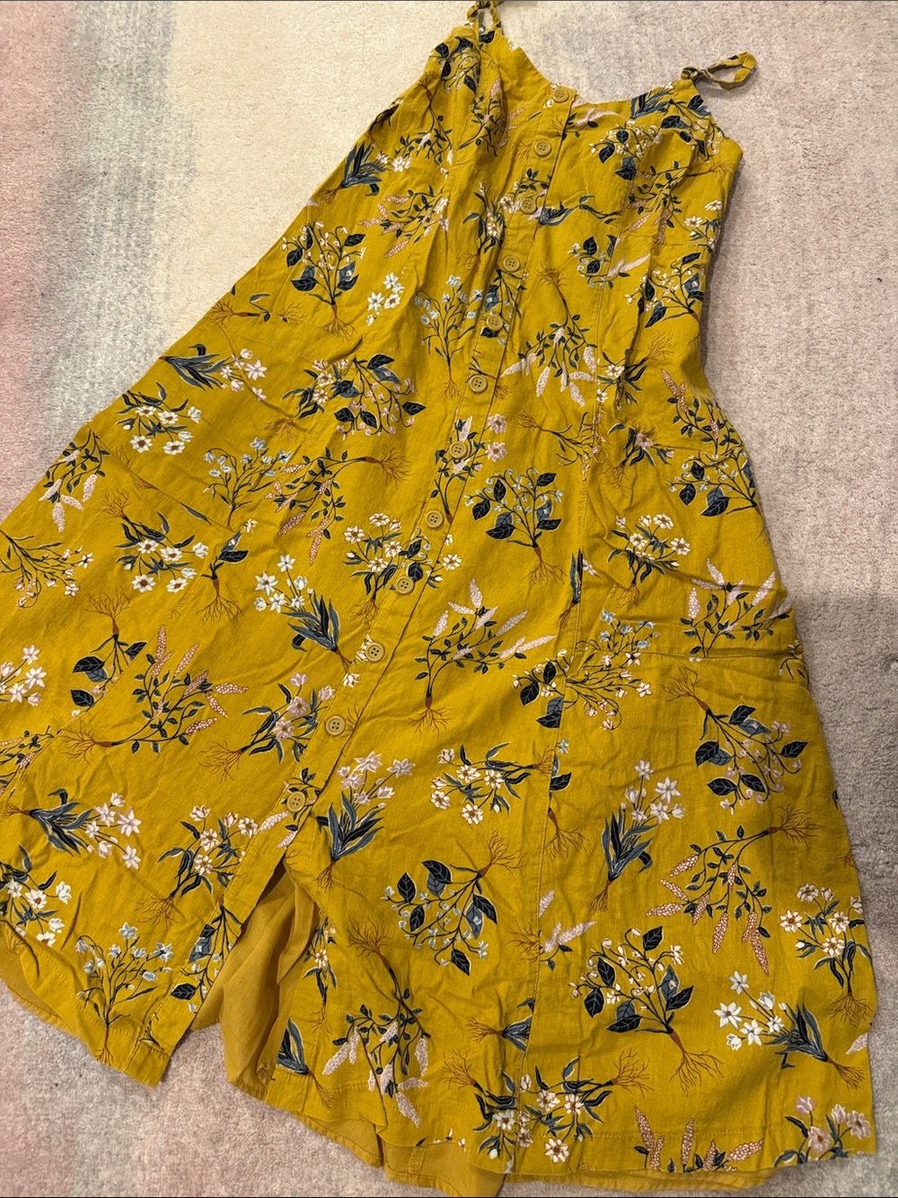 Motherhood Maternity Mustard Floral Button-Front A-Line Skirt